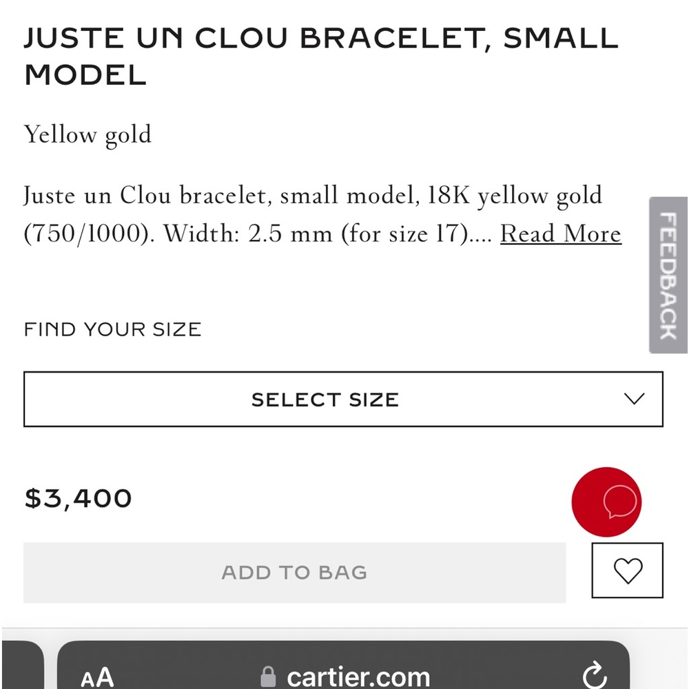 AUTHENTIC- JUSTE UN CLOU BRACELET, SMALL MODEL
Yellow gold - Picture 5 of 7